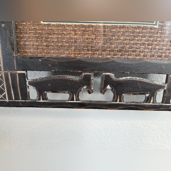 Vintage African Culture Women Carrying Fruit-Her Child Shadow Box Wood Tribal - Picture 7 of 13